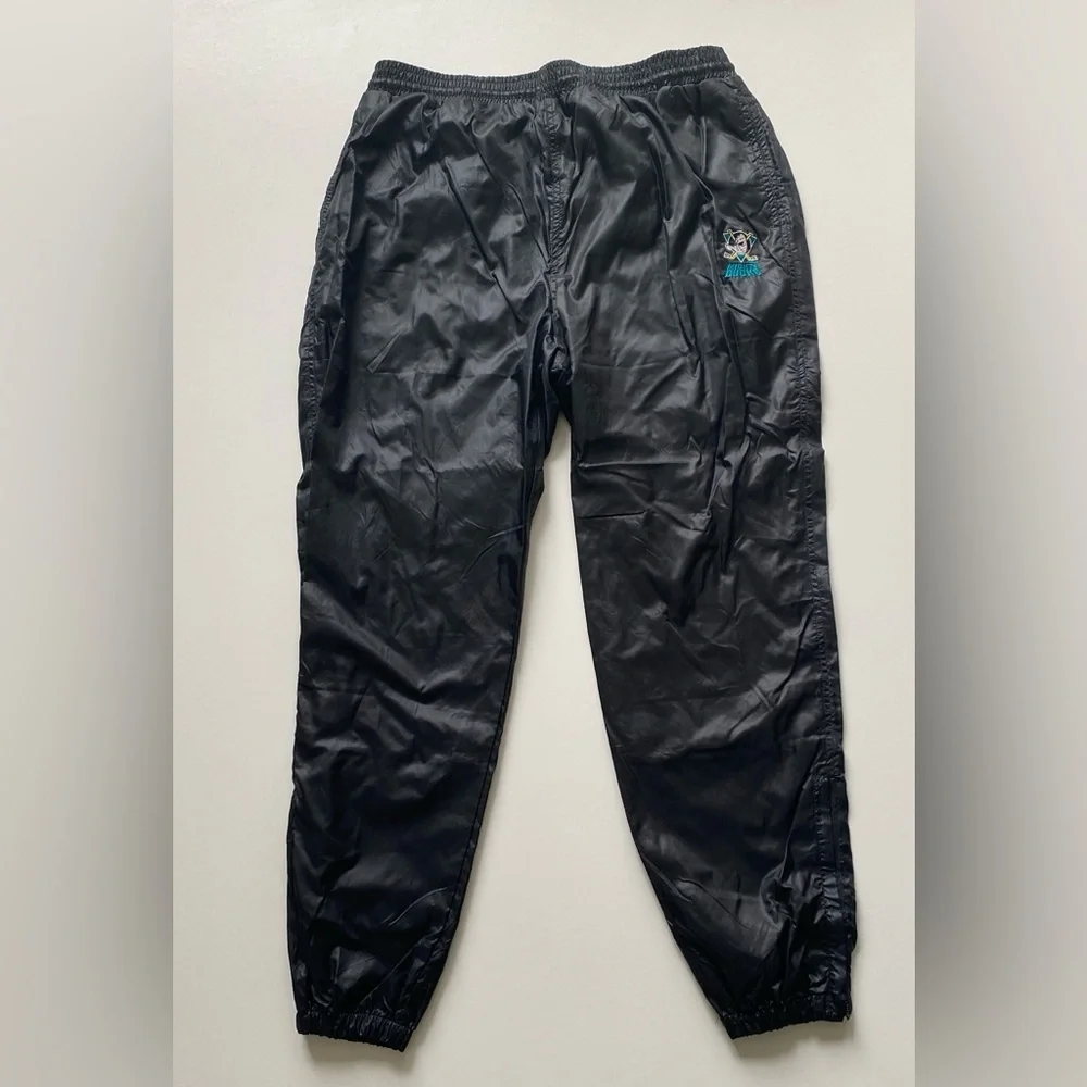 Vintage 90s Disney Mighty Ducks Zip Windbreaker 2 Piece Shiny Track Suit XL RARE - Picture 5 of 14